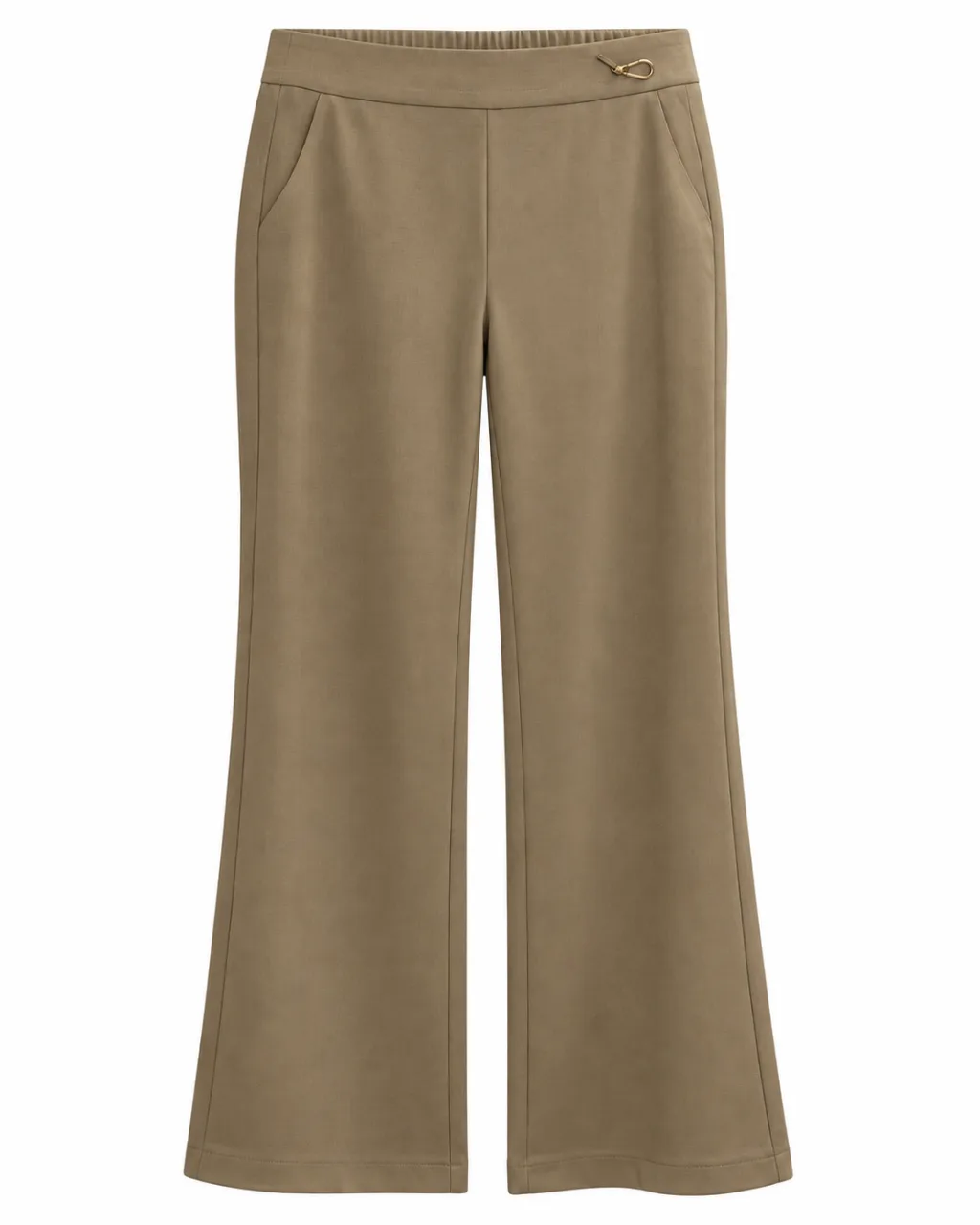 Stylish Desert Khaki Flare Trousers