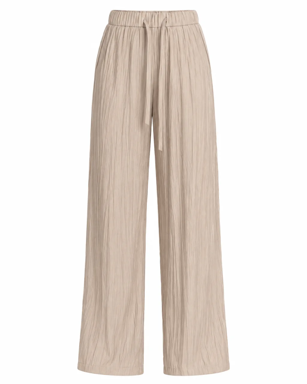 Stylish Desert Khaki Wide-Leg Trousers