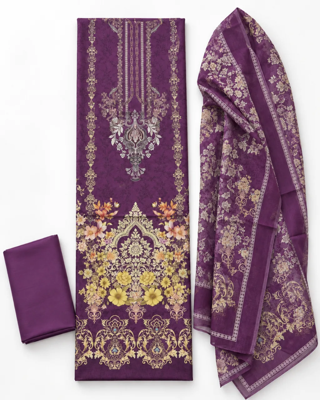 Zam Zam Purple Damask Baroque Gold