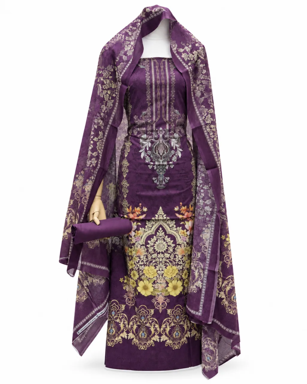 Zam Zam Purple Damask Baroque Gold
