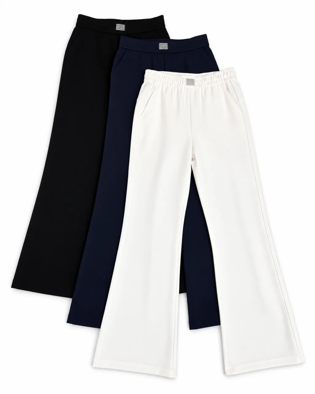 Premium Midnight Black Flare Trousers