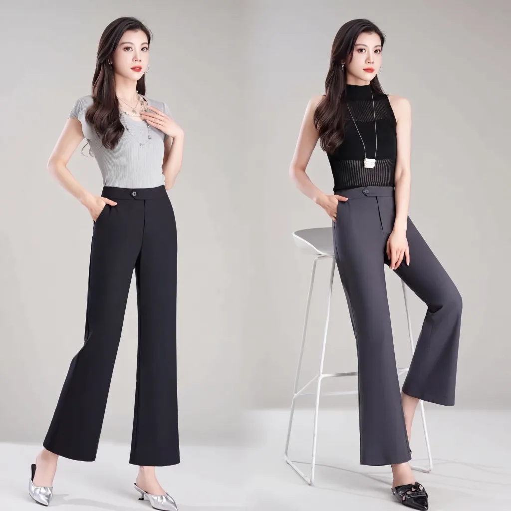 Stylish Midnight Black Tailored Trousers