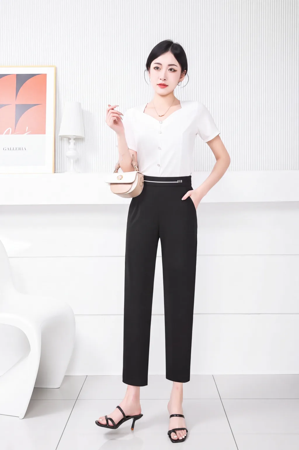 Trend Midnight Black Cropped Trousers