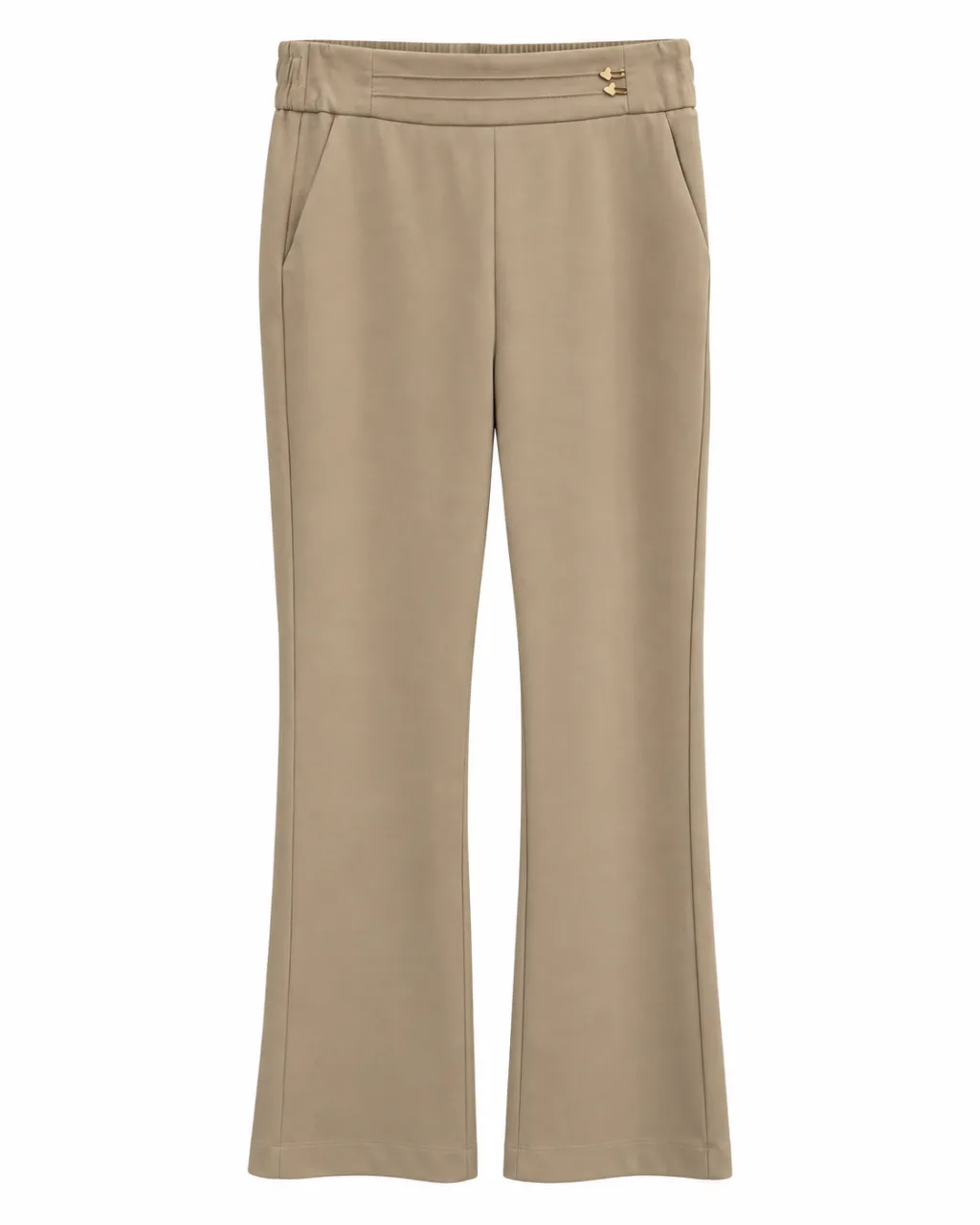 Stylish Tailored Trousers - Ivory Cream & Camel