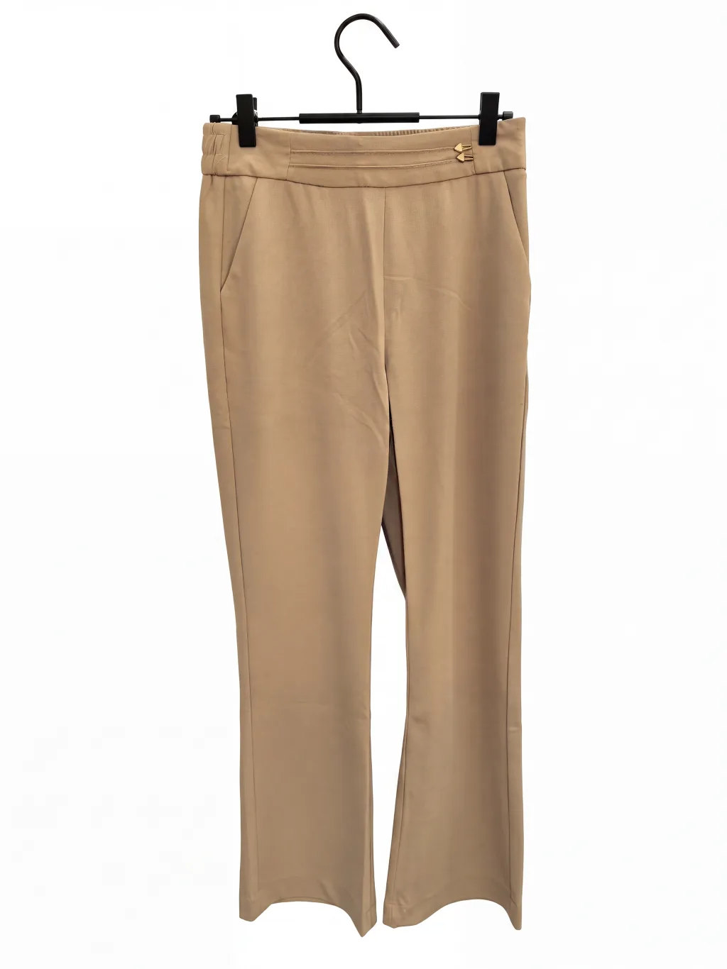 Stylish Tailored Trousers - Ivory Cream & Camel