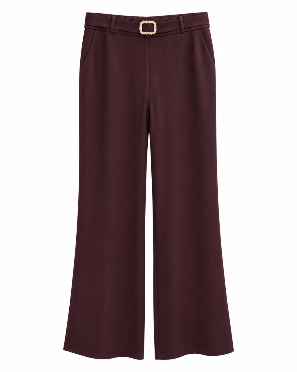 Trend Soft Beige Floor-Length Trousers