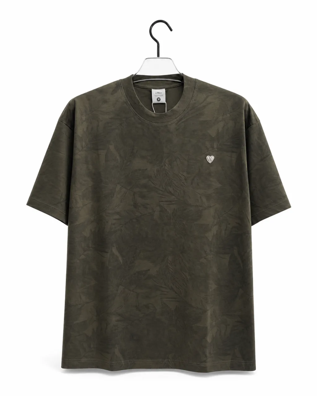 Men's Leaf Print Jacquard T-Shirt - Style 2667