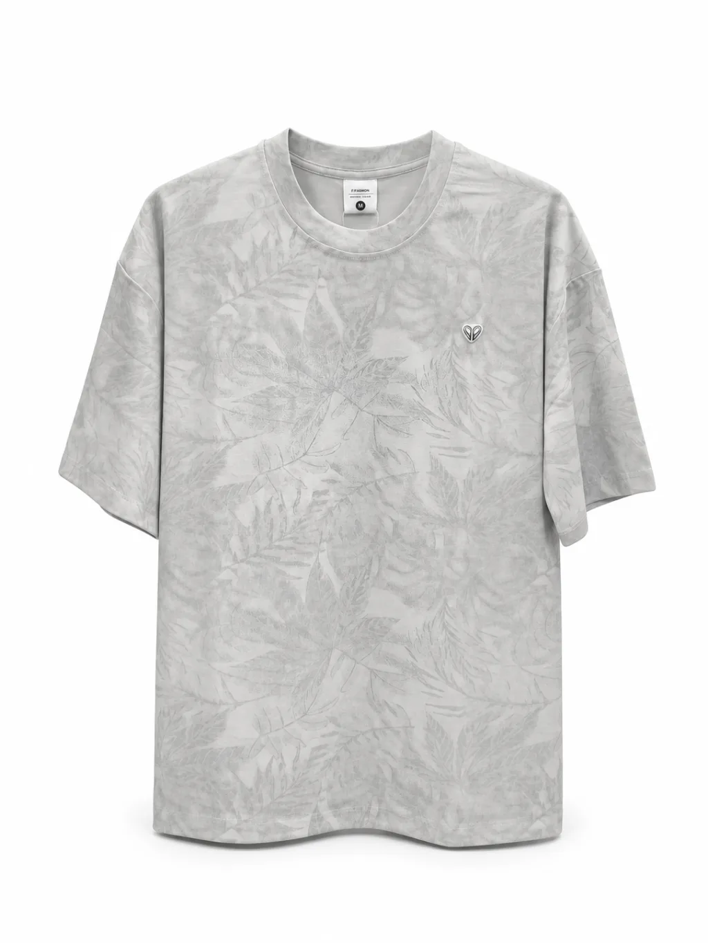 Men's Leaf Print Jacquard T-Shirt - Style 2667