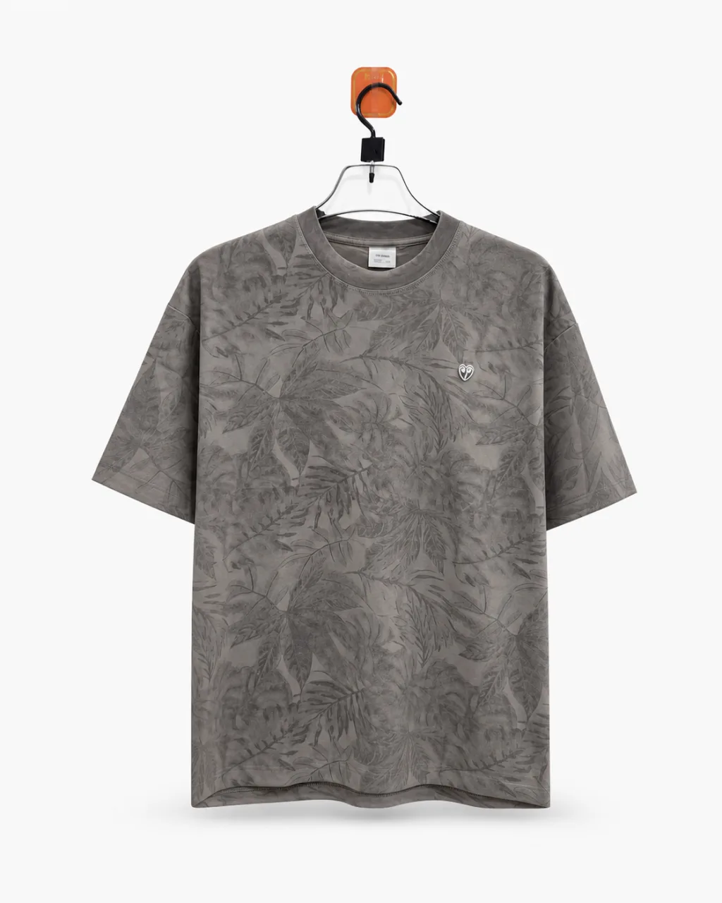 Men's Leaf Print Jacquard T-Shirt - Style 2667