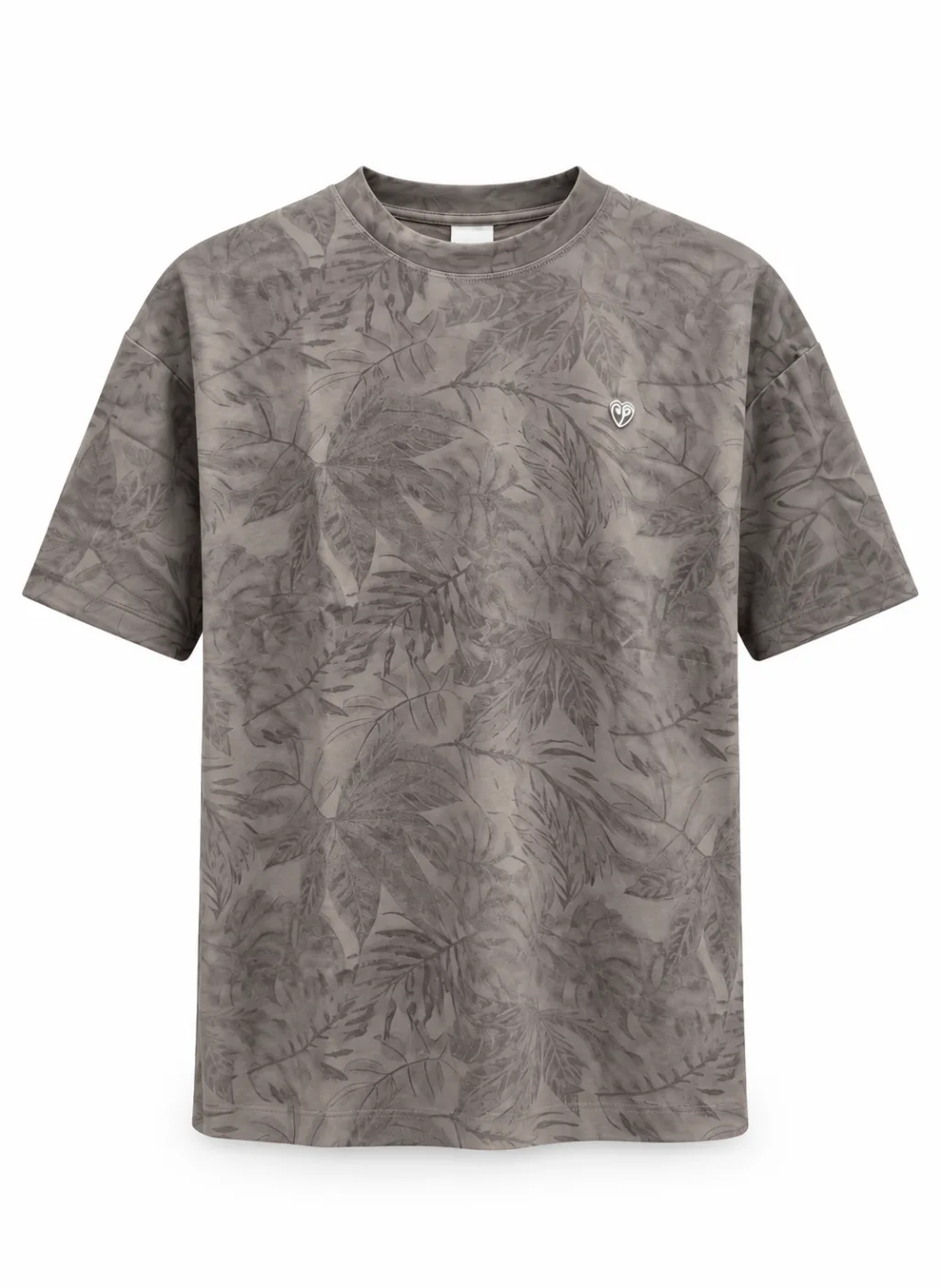 Men's Leaf Print Jacquard T-Shirt - Style 2667