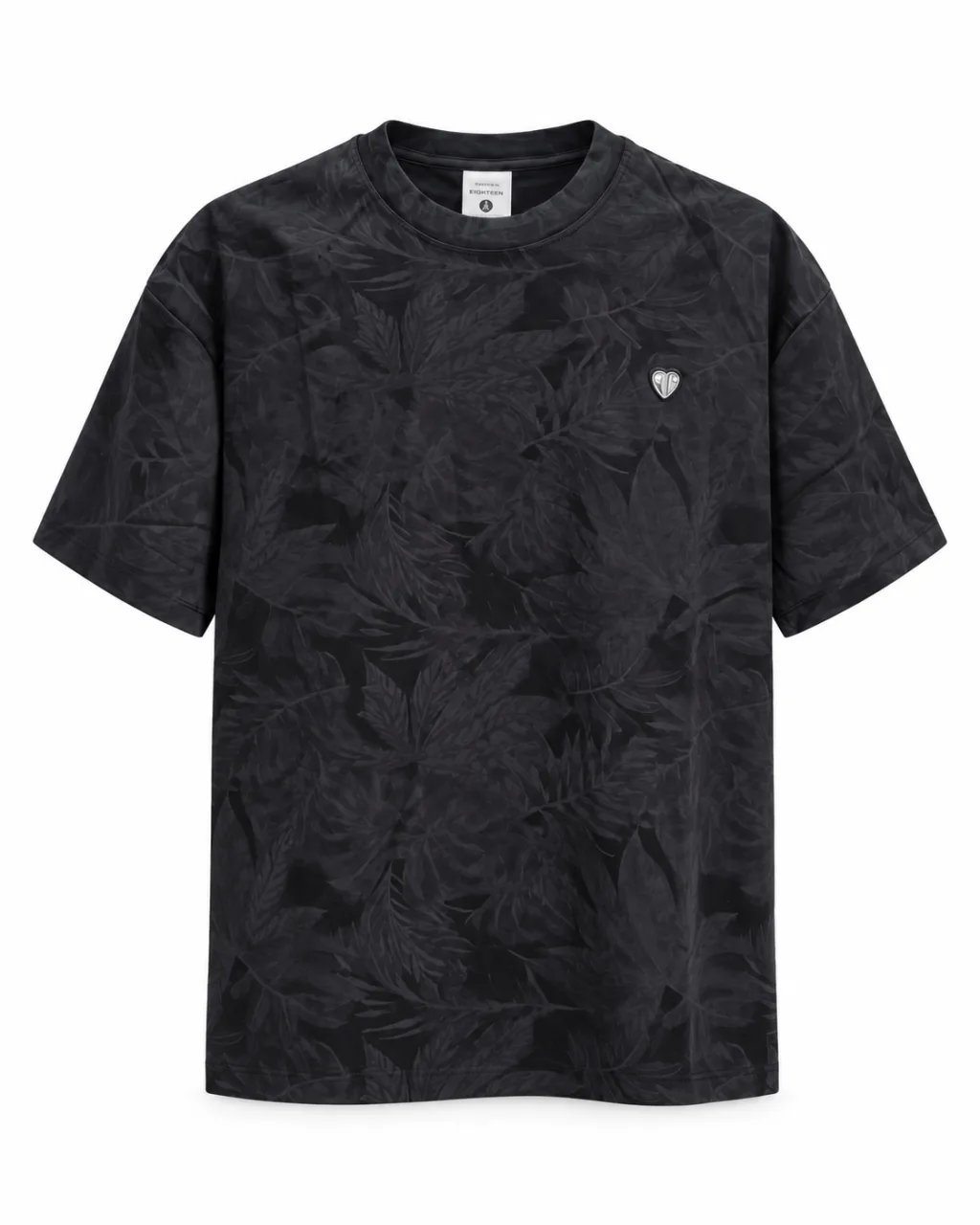 Men's Leaf Print Jacquard T-Shirt - Style 2667