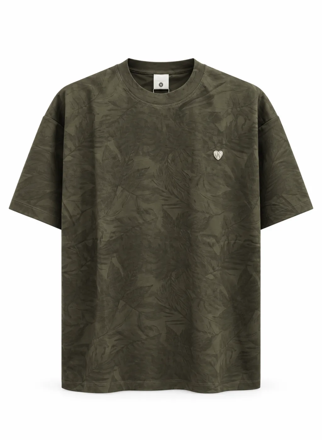 Men's Leaf Print Jacquard T-Shirt - Style 2667