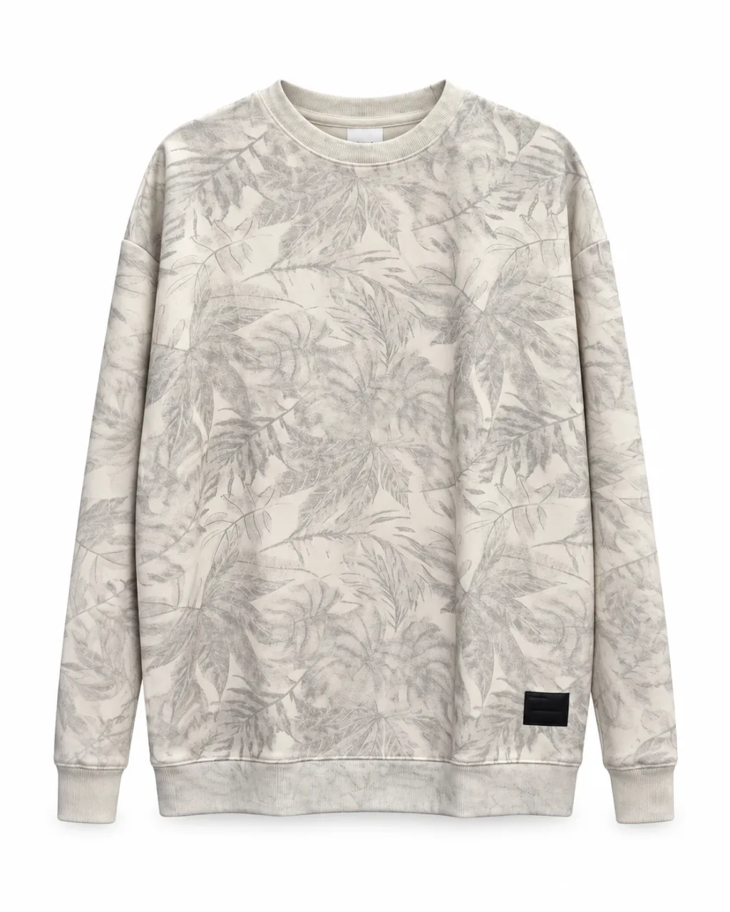 Men's Leaf Print Crewneck Sweatshirt - Style 77003