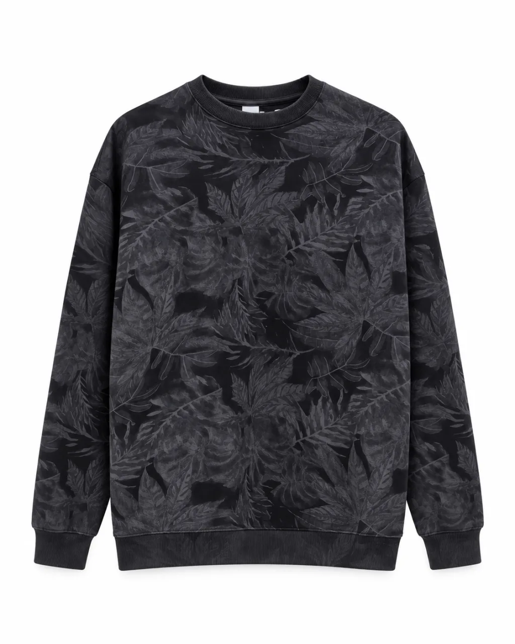 Men's Leaf Print Crewneck Sweatshirt - Style 77003