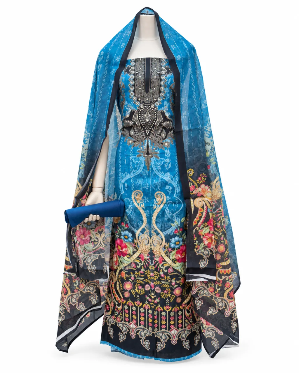 Zam Zam Blue Swan Ornate Multicolor