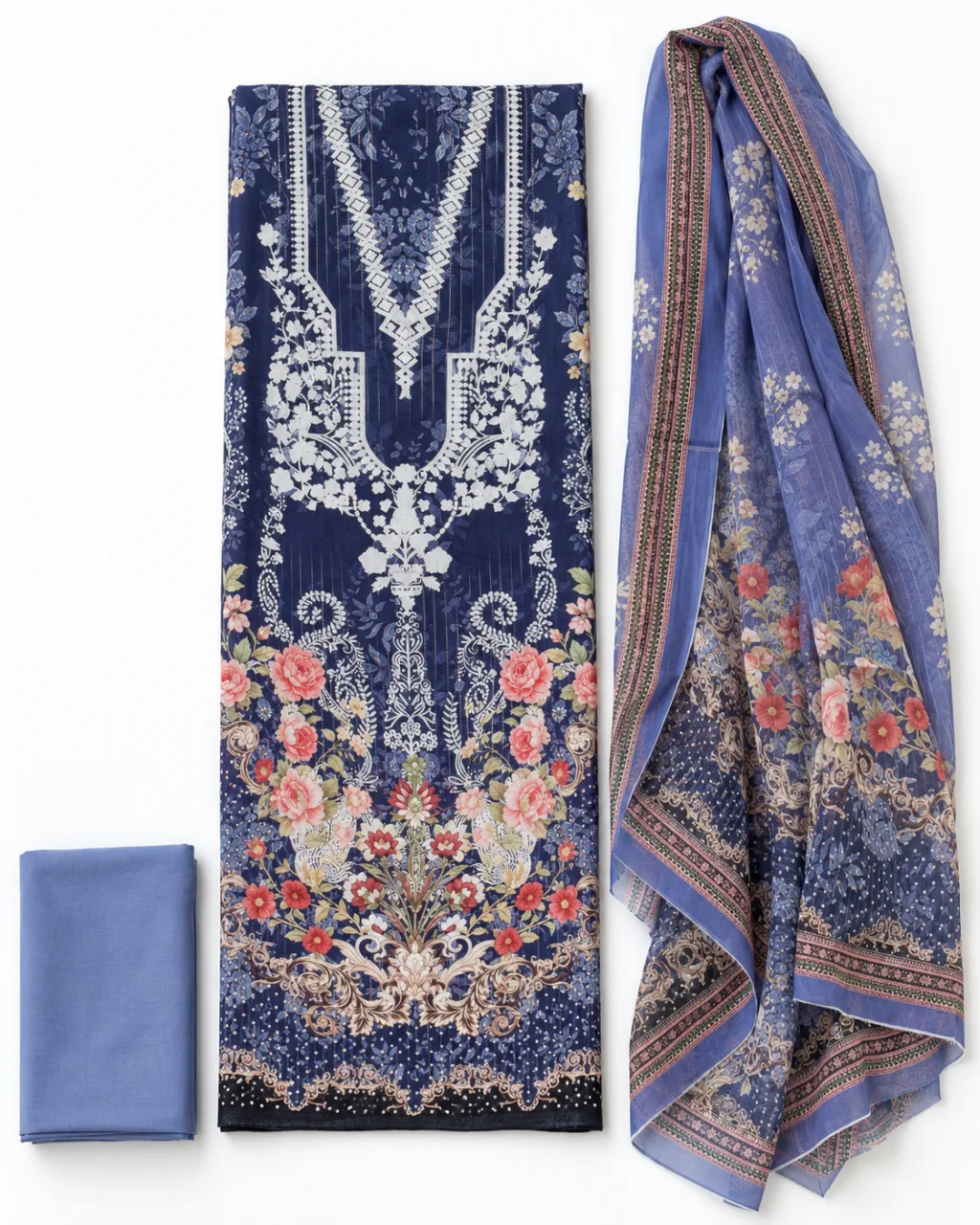 Zam Zam Navy White Lacework Floral