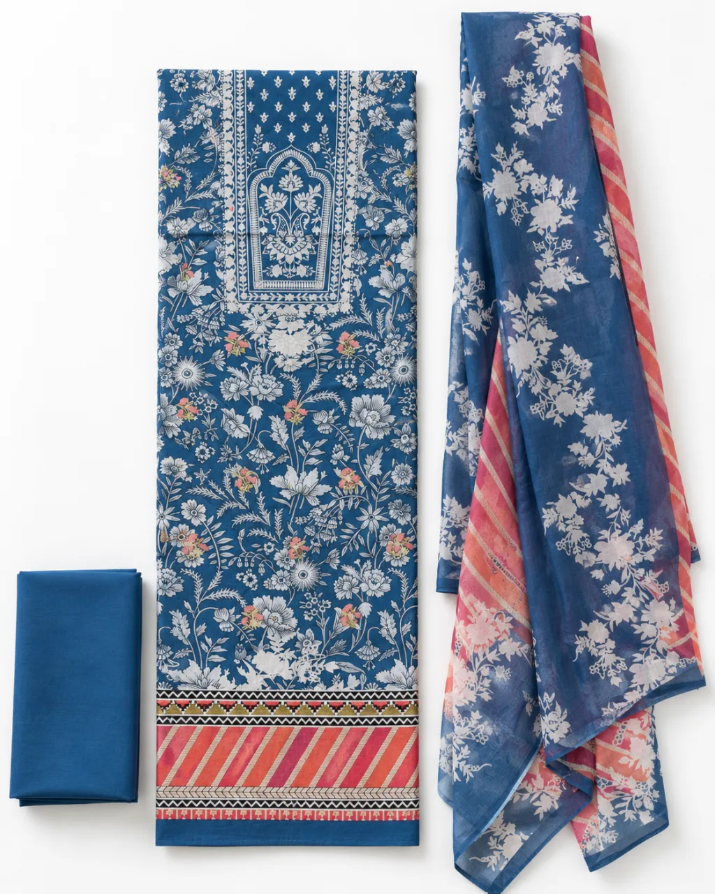 Zam Zam Blue White Botanical Striped