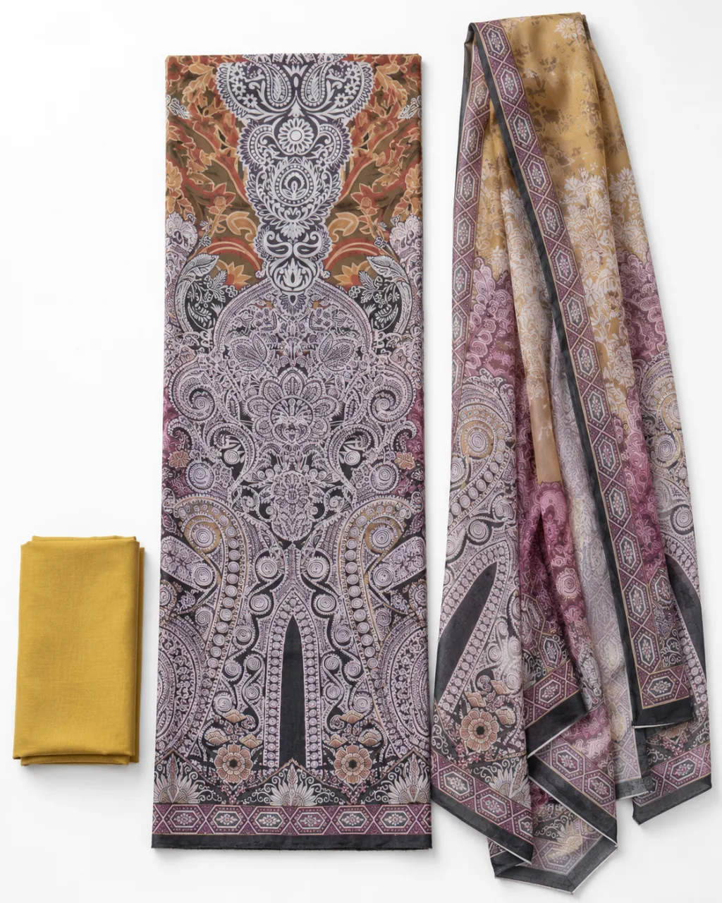 Zam Zam Grey Mauve Mandala Paisley