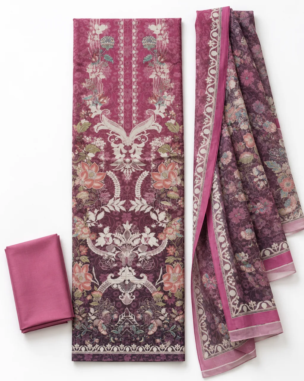 Zam Zam Mauve Ornate Botanical Stripe