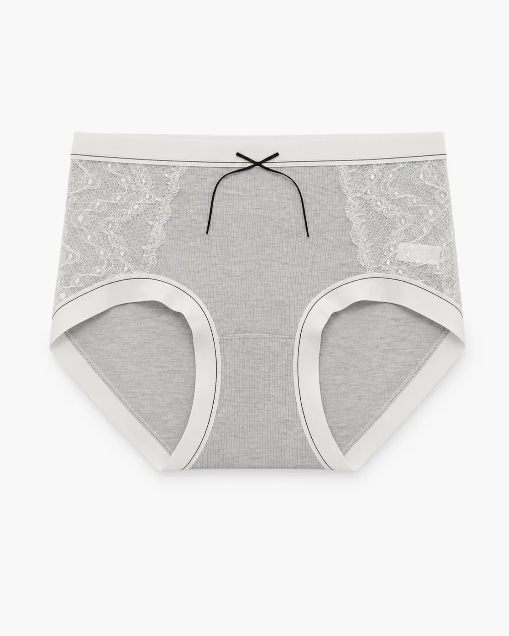 Women's Lace-Panel Ribbed Panty - Style 6773