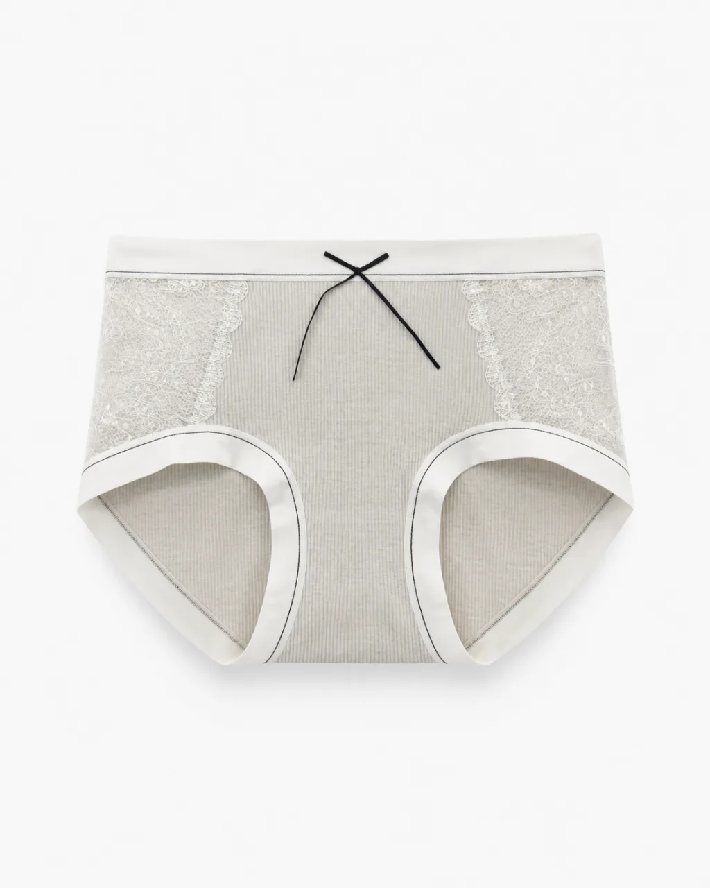 Women's Lace-Panel Ribbed Panty - Style 6773