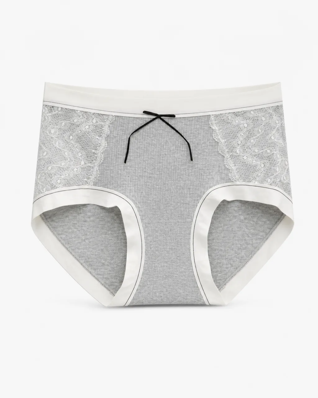 Women's Lace-Panel Ribbed Panty - Style 6773