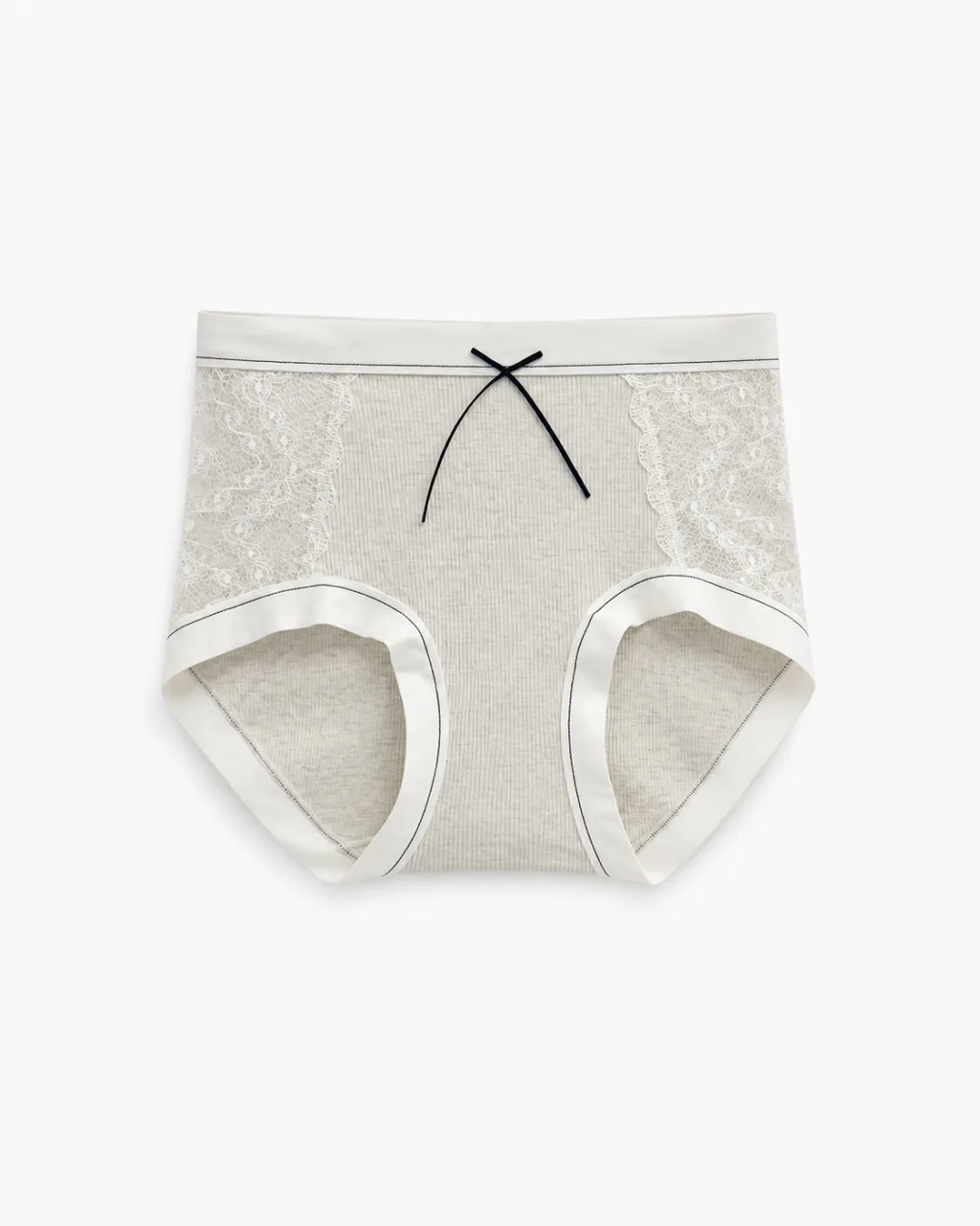 Women's Lace-Panel Ribbed Panty - Style 6773