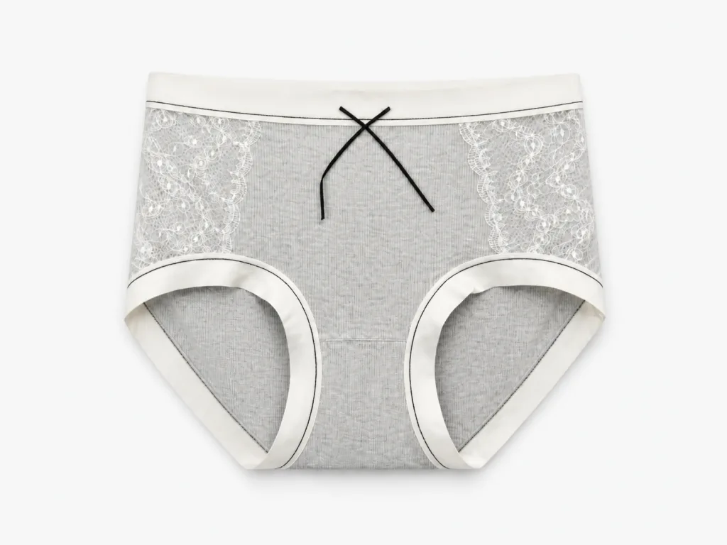 Women's Lace-Panel Ribbed Panty - Style 6773