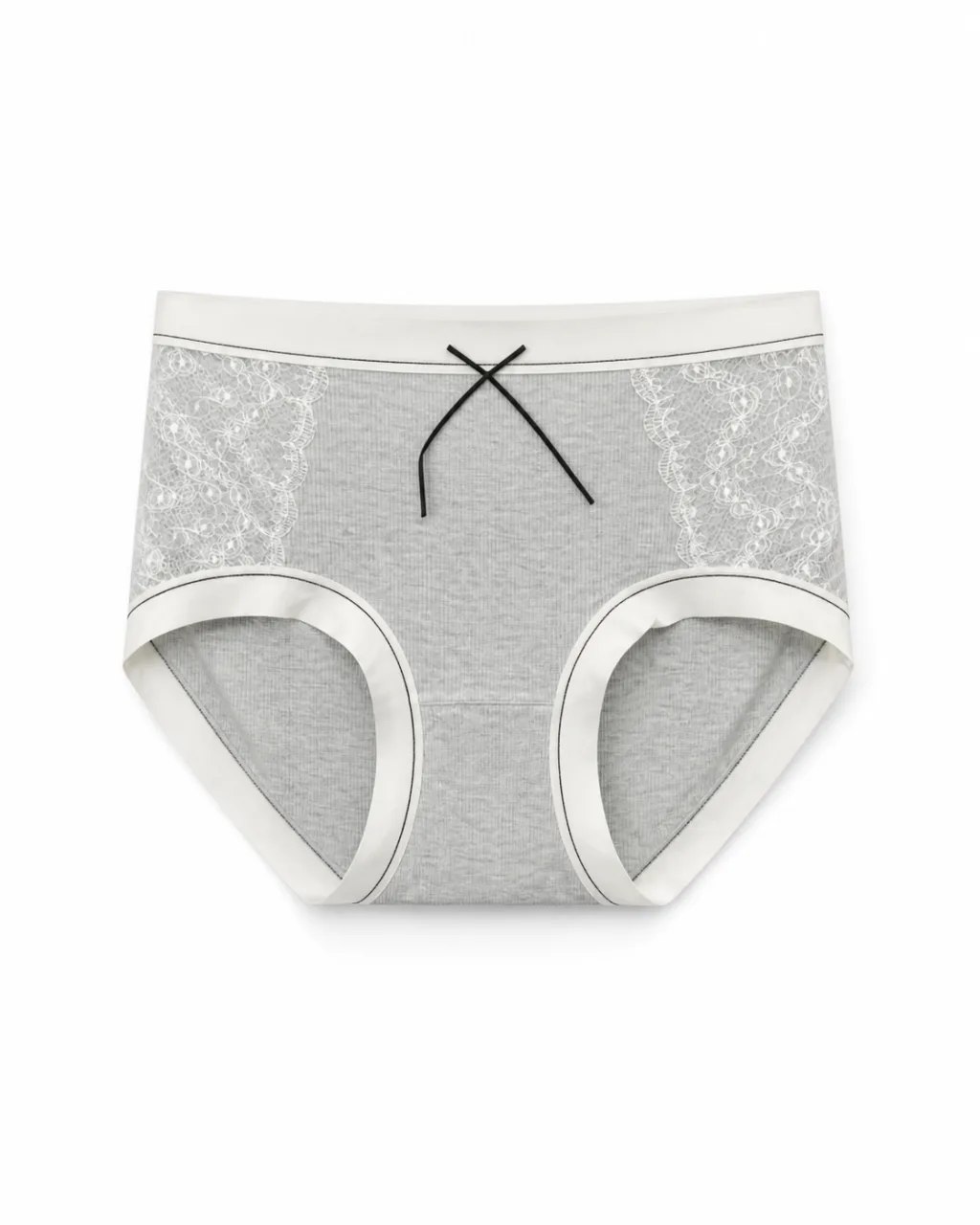 Women's Lace-Panel Ribbed Panty - Style 6773