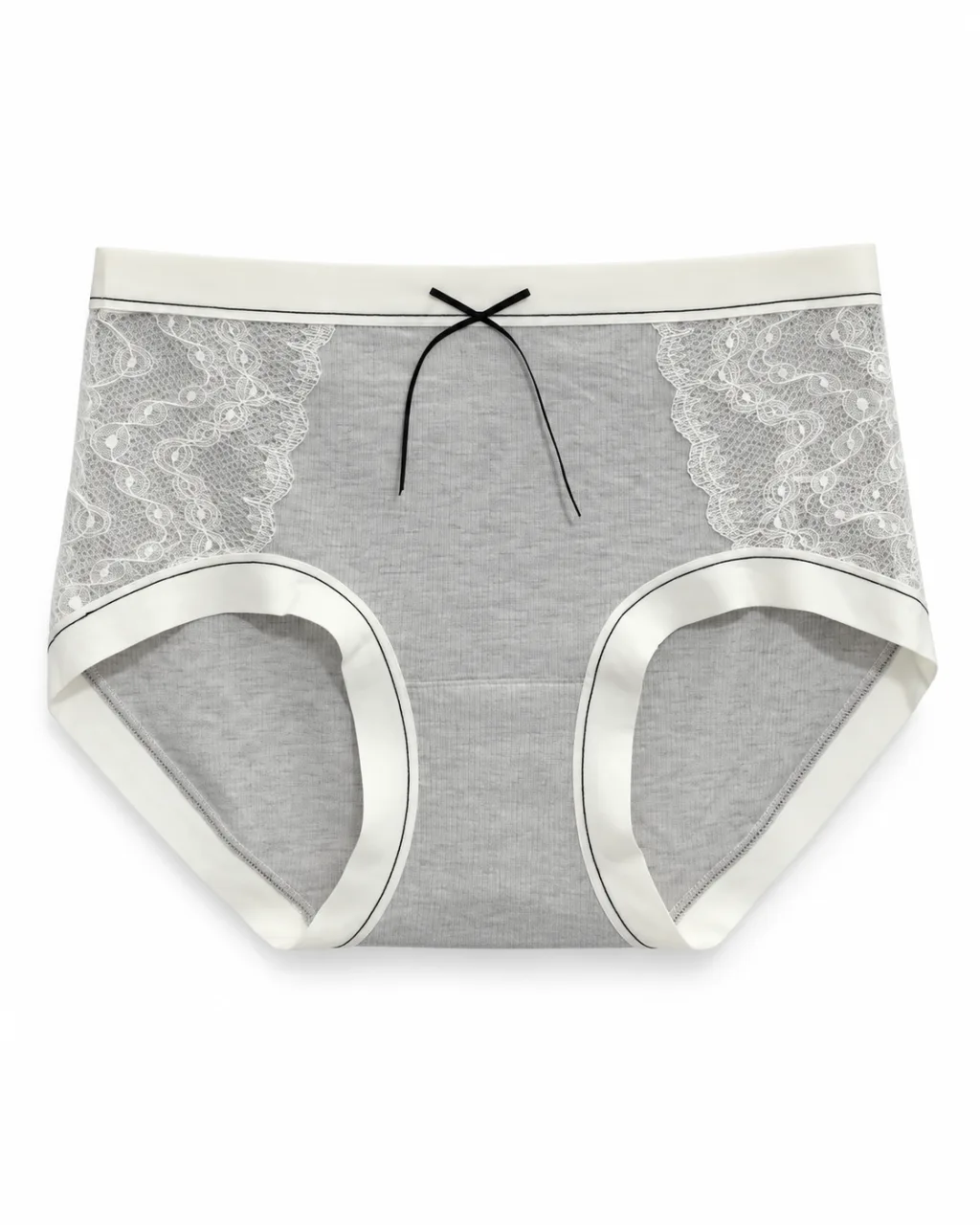 Women's Lace-Panel Ribbed Panty - Style 6773