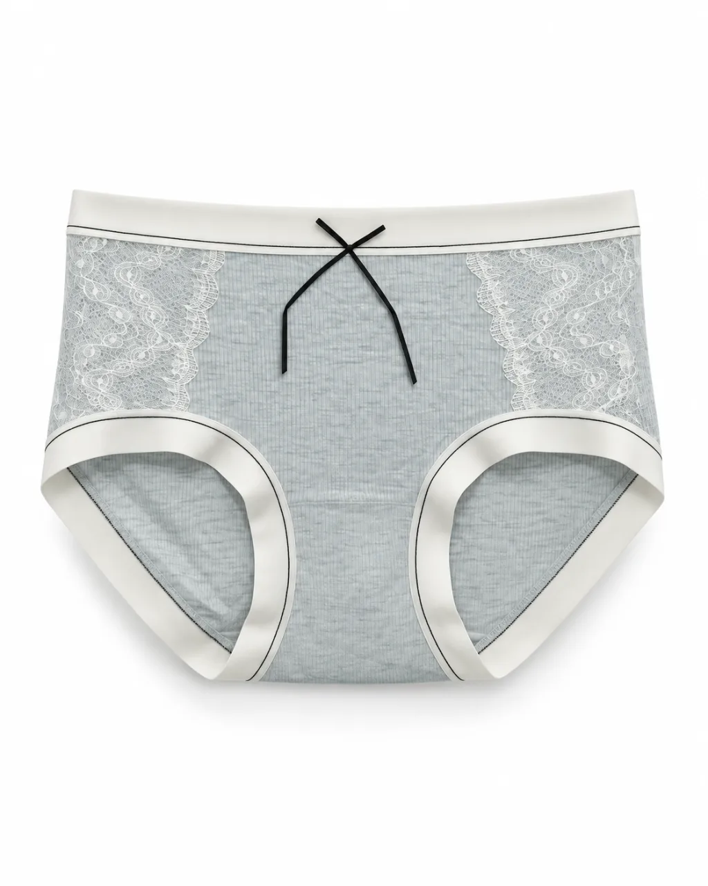 Women's Lace-Panel Ribbed Panty - Style 6773