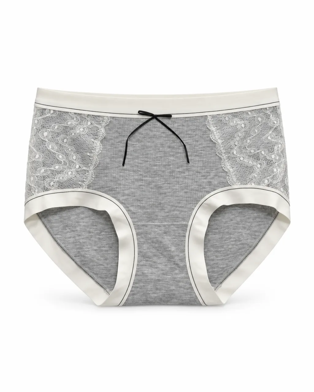 Women's Lace-Panel Ribbed Panty - Style 6773