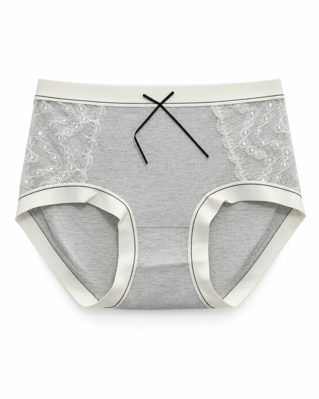 Women's Lace-Panel Ribbed Panty - Style 6773
