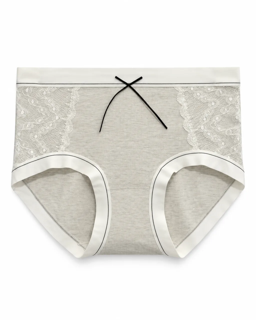 Women's Lace-Panel Ribbed Panty - Style 6773