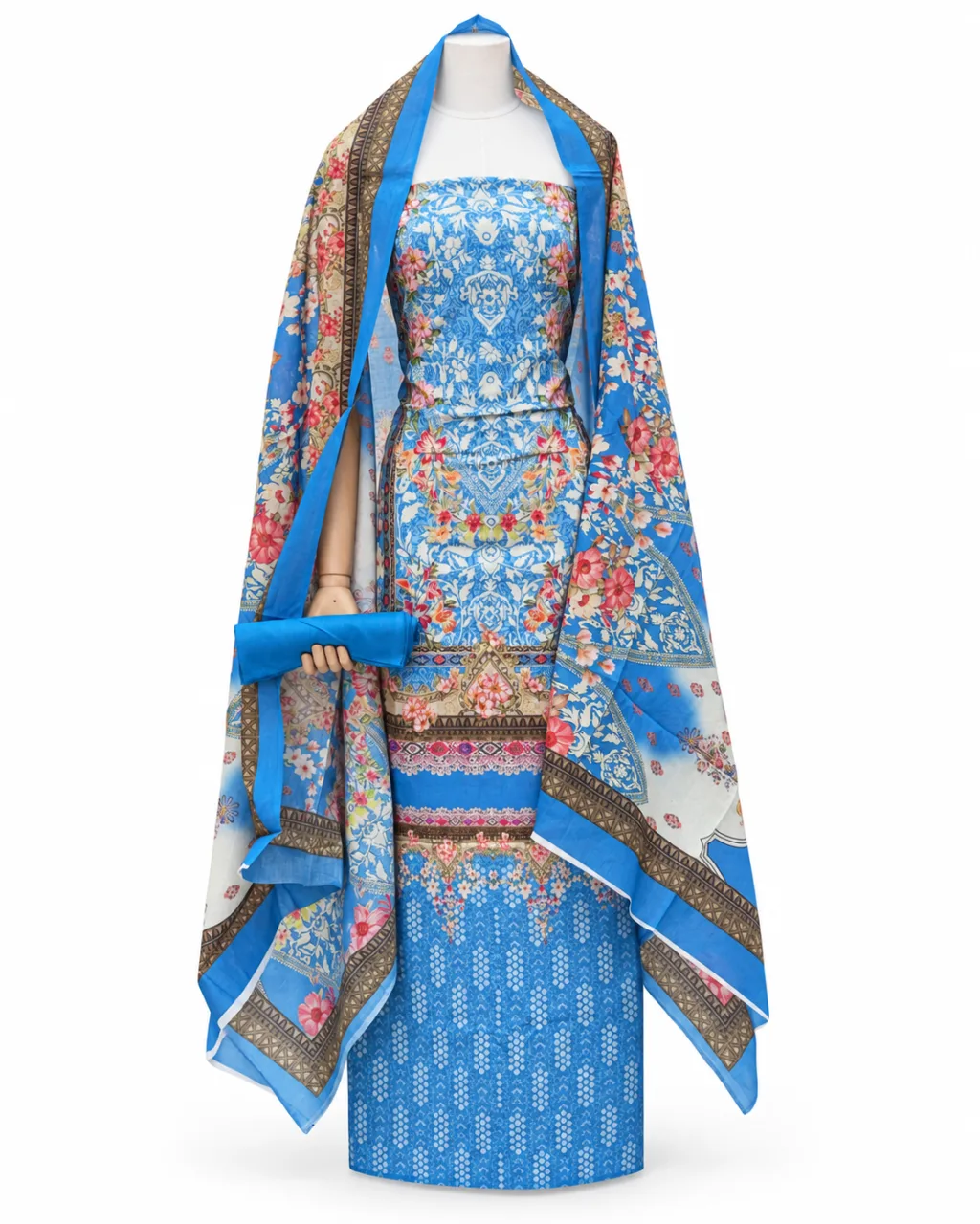 Zam Zam Sky Blue Ornate Multicolor