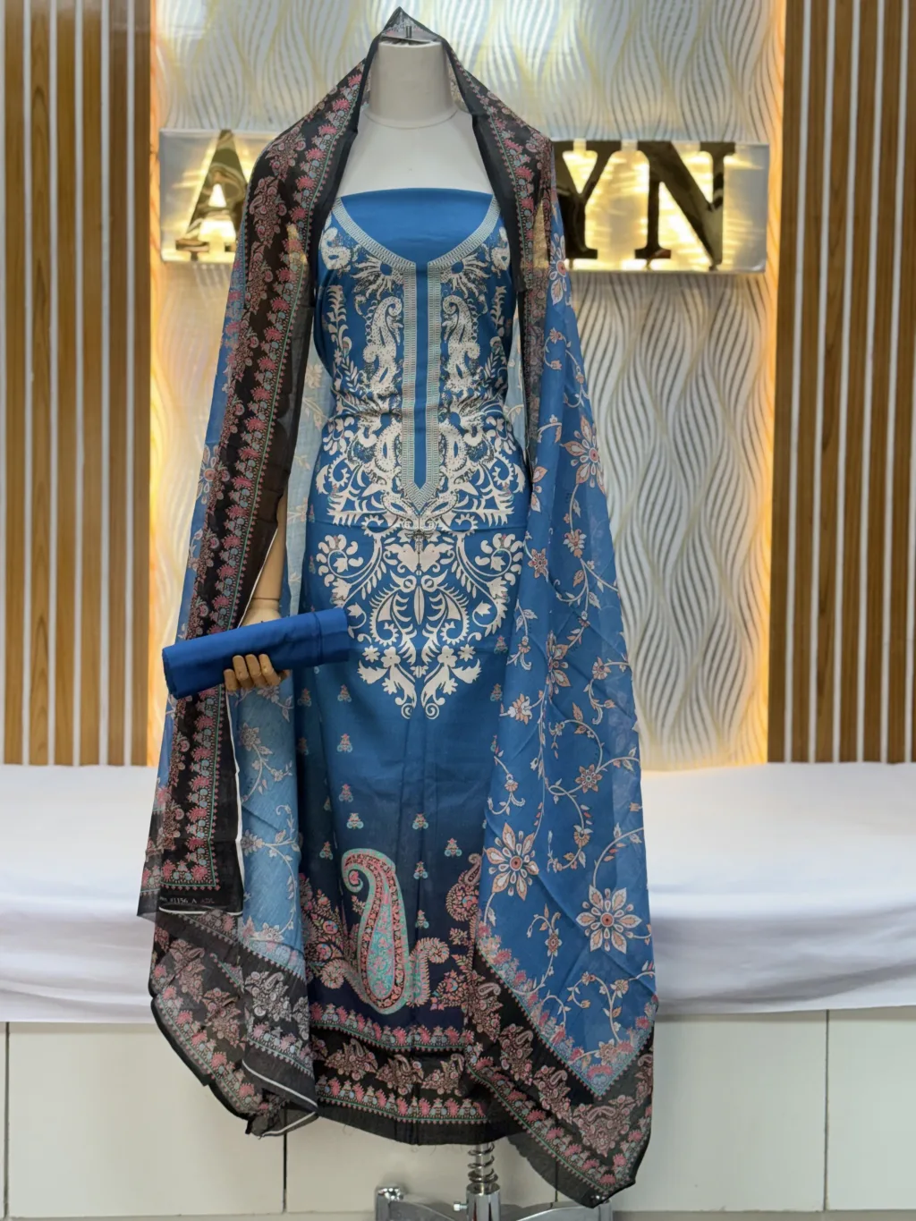 Zam Zam Blue Damask Pink Paisley