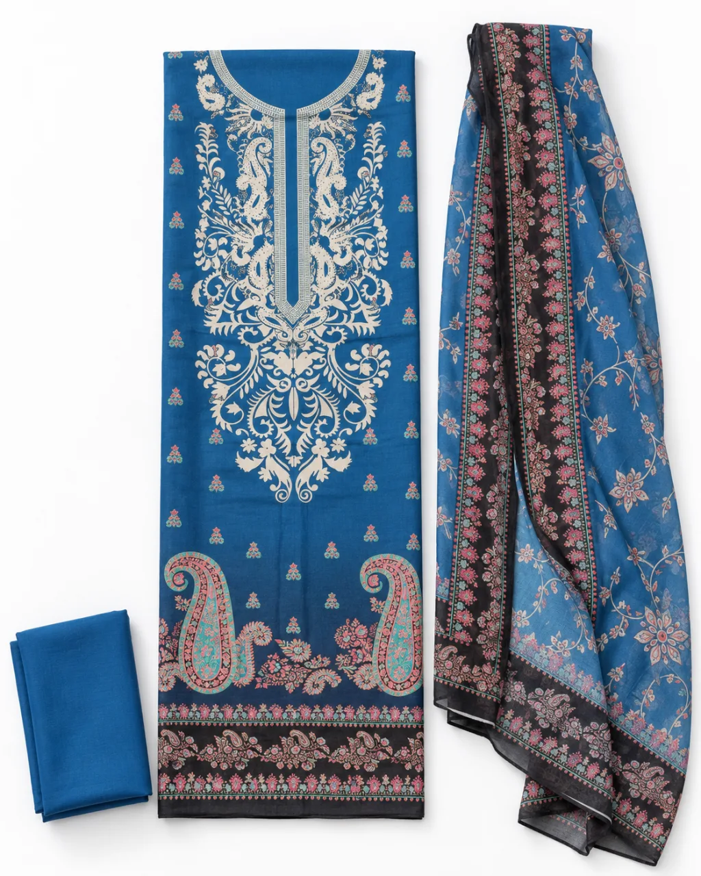 Zam Zam Blue Damask Pink Paisley