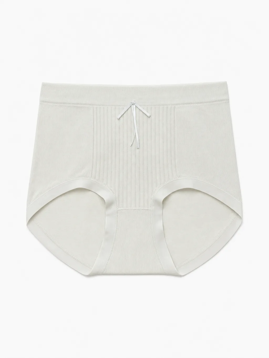 Women's Ribbed-Panel Bow High-Waist Briefs - Style 5005