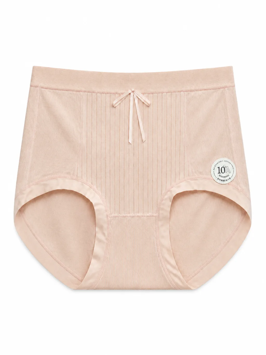 Women's Ribbed-Panel Bow High-Waist Briefs - Style 5005