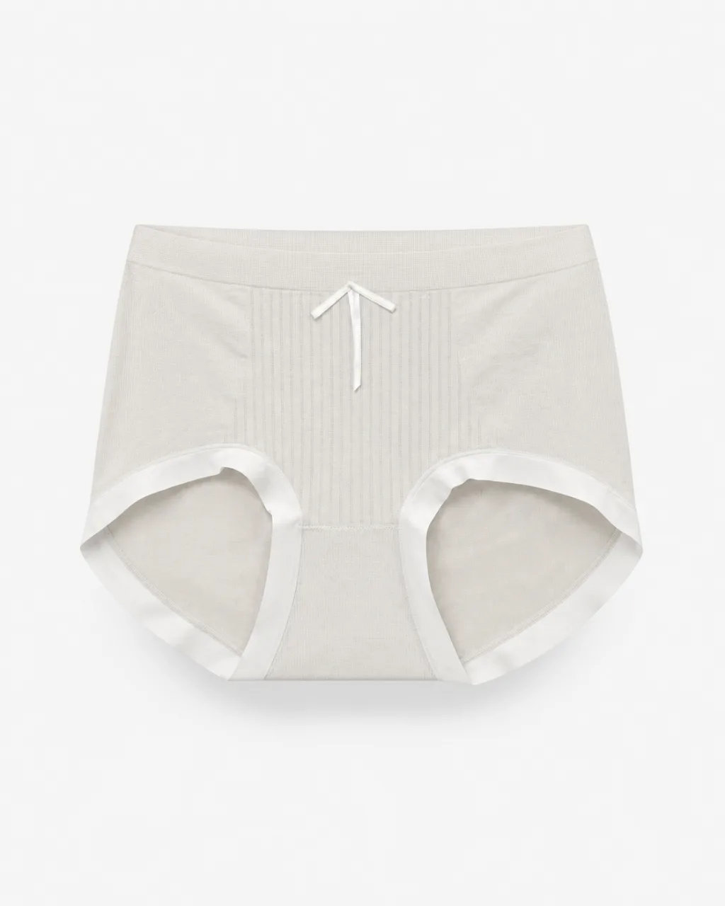 Women's Ribbed-Panel Bow High-Waist Briefs - Style 5005
