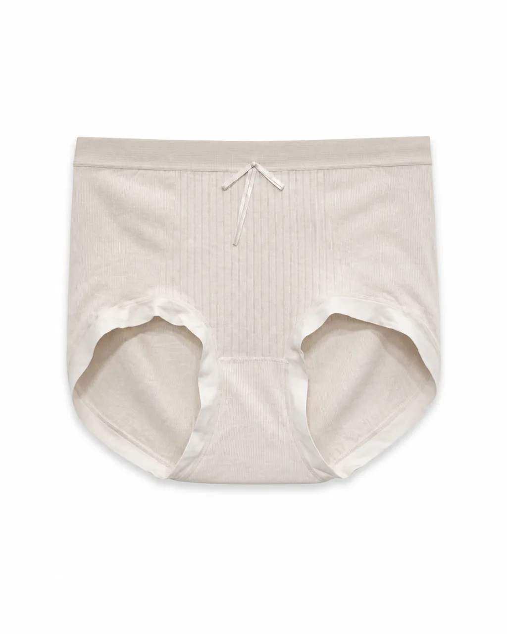 Women's Ribbed-Panel Bow High-Waist Briefs - Style 5005