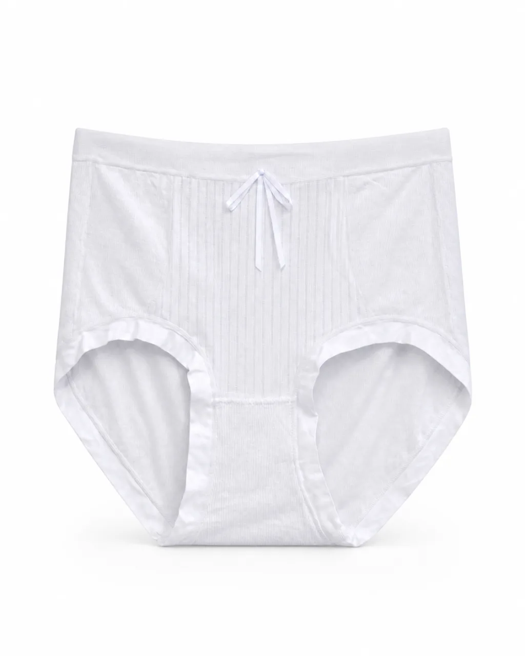 Women's Ribbed-Panel Bow High-Waist Briefs - Style 5005