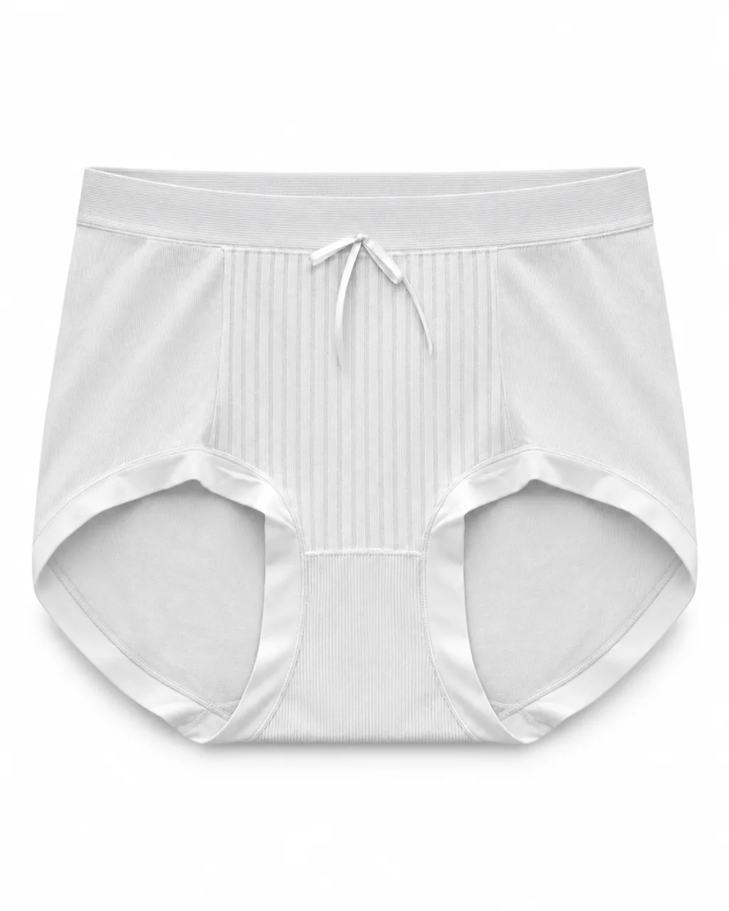 Women's Ribbed-Panel Bow High-Waist Briefs - Style 5005