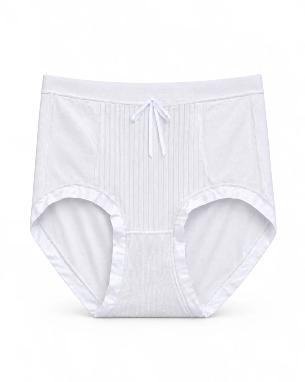 Women's Ribbed-Panel Bow High-Waist Briefs - Style 5005