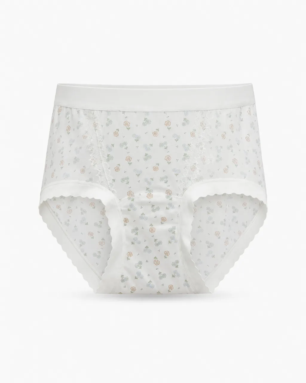 Women's Floral Mesh-Panel High-Waist Briefs - Style 6156