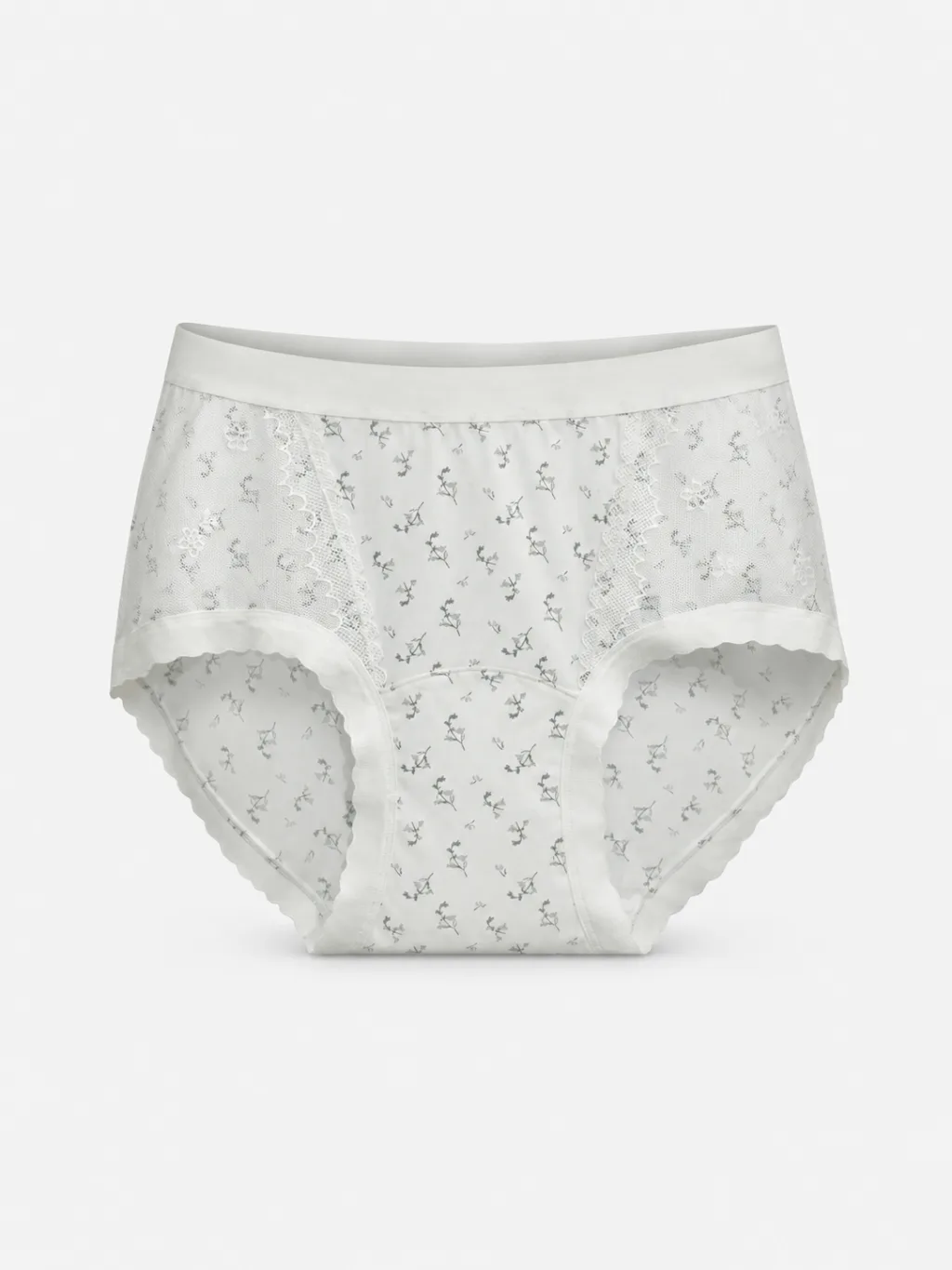 Women's Floral Mesh-Panel High-Waist Briefs - Style 6156