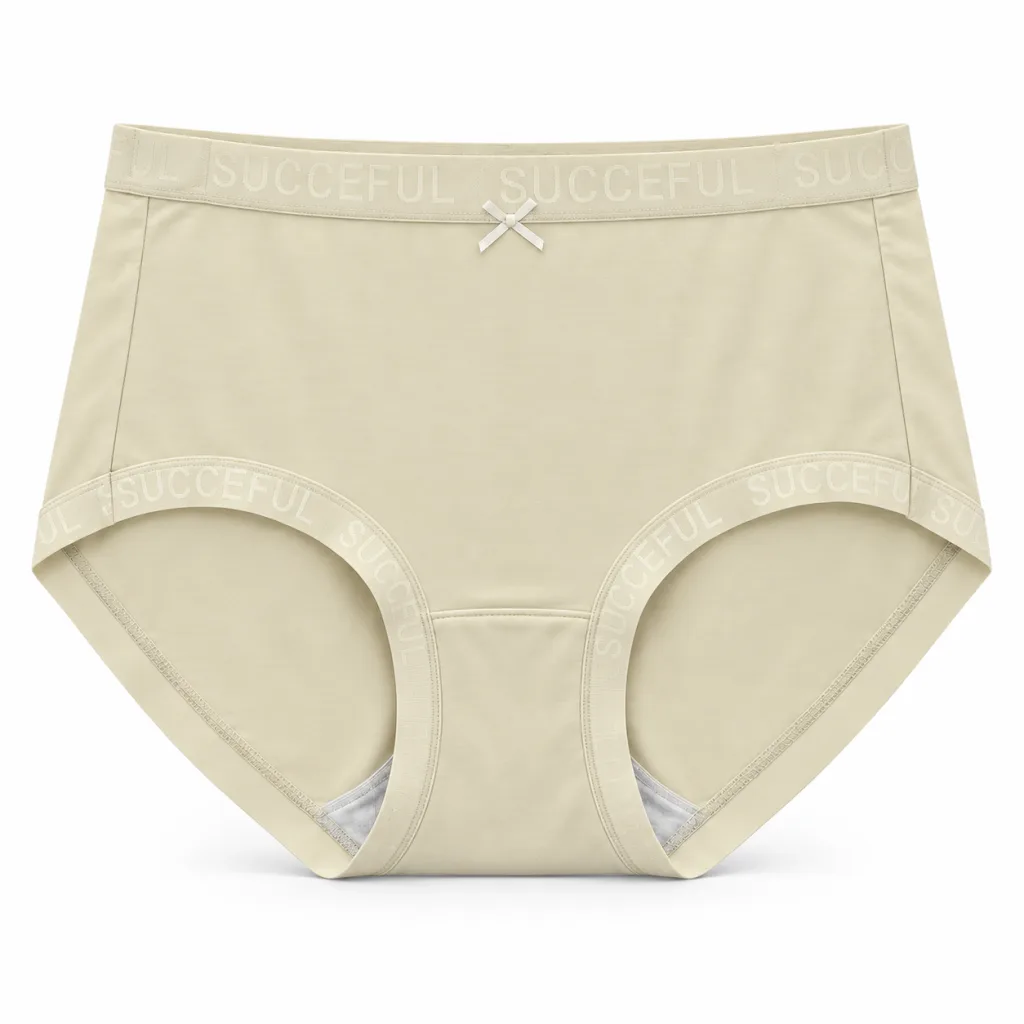 Women's Smooth High-Waist Briefs with Logo Trim - Style 33016