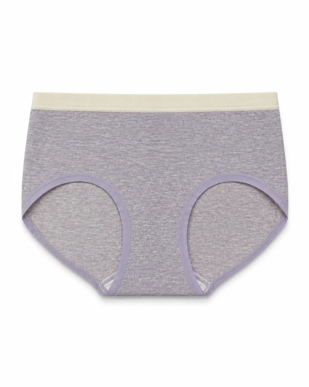 Women's 32-Gauge Melange Mid-Rise Briefs with Contrast Waist - Style 2092