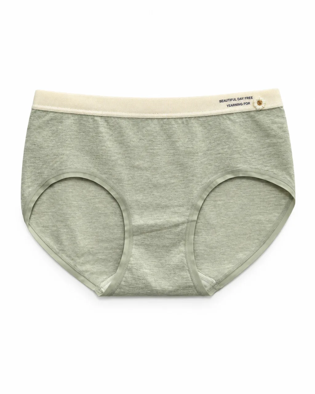 Women's 32-Gauge Melange Mid-Rise Briefs with Contrast Waist - Style 2092