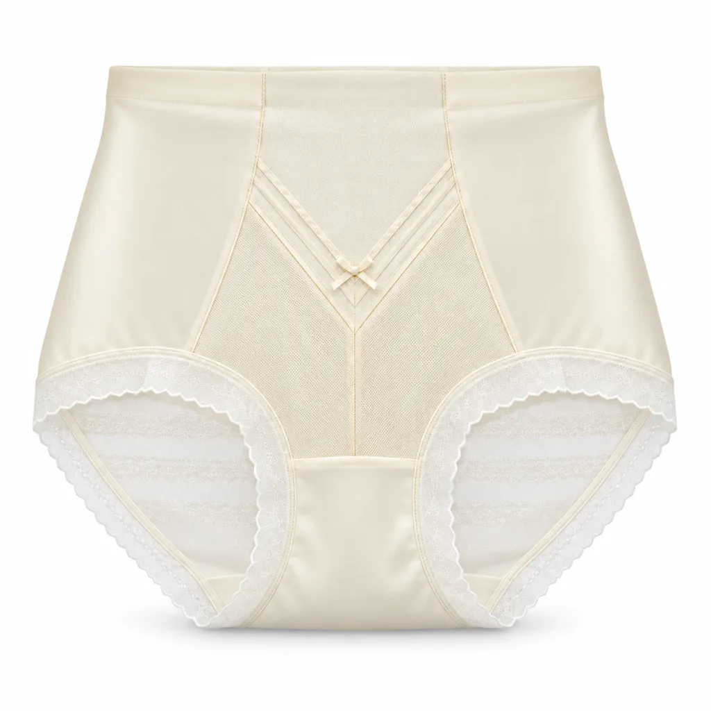 Women's High-Waist Sheer-Mesh Shaping Briefs with V-Panel - Style 1036